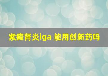 紫癜肾炎iga 能用创新药吗